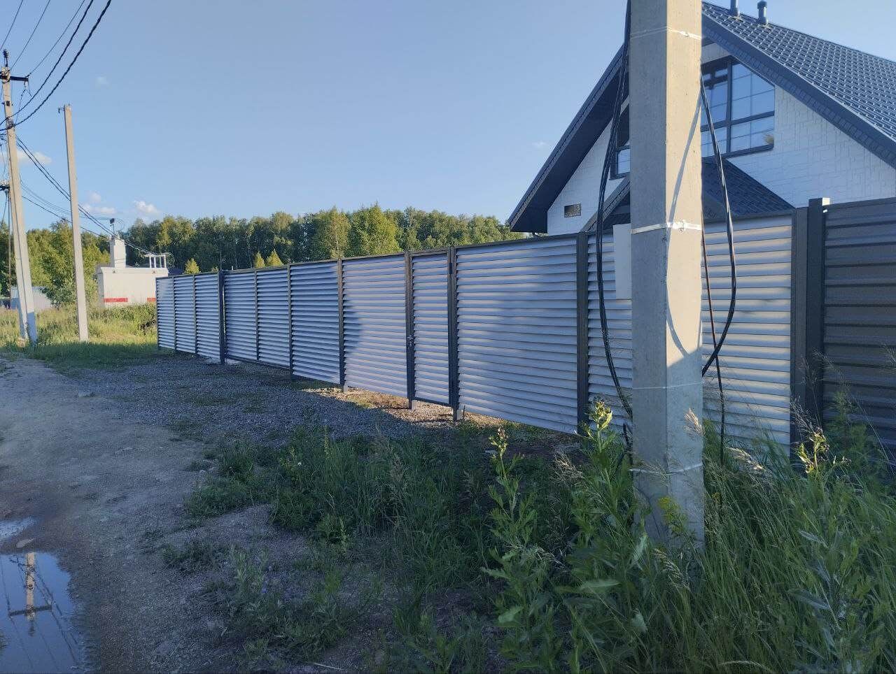 Забор из ламелей еврожалюзи 20м RAL7004 Серый фото 2 в Энгельсе