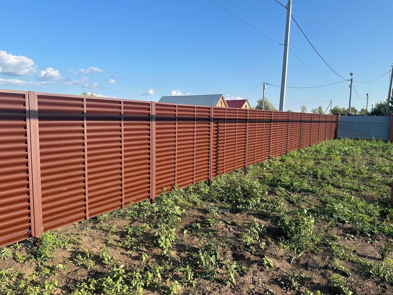 Забор из ламелей Еврожалюзи 53м RAL8017/8017 Шоколад двусторонний МАТТЕ в Энгельсе