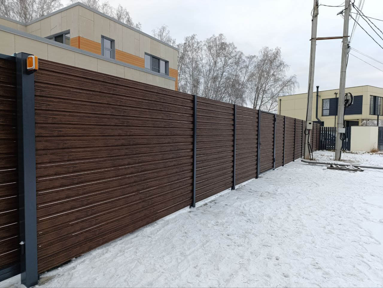 Забор-ранчо из евроштакетника 58м Темный Каштан 3D Принтек фото 4 в Энгельсе